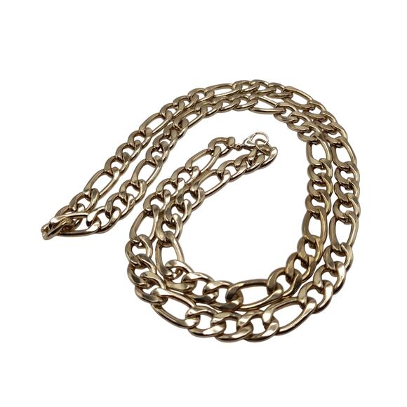 Vintage Figaro Link Chain Necklace, Gold Tone, 30 Inches - Picture 7 of 8
